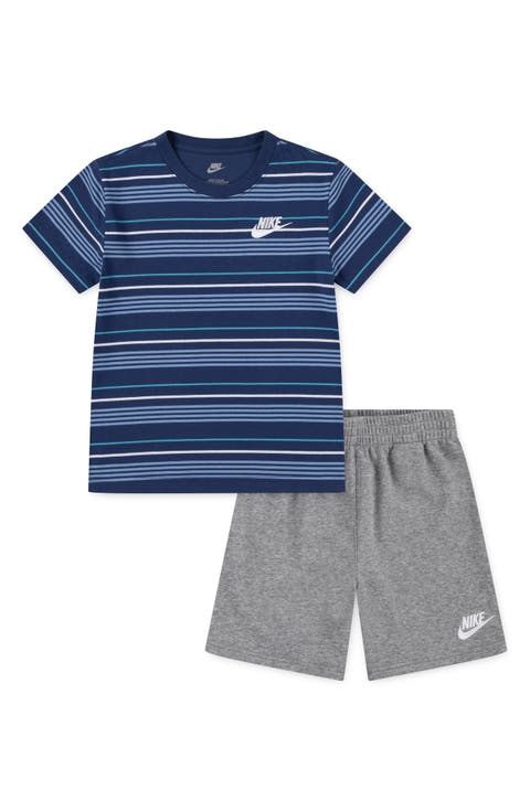 Kids' Sportswear Stripe T-Shirt & Knit Shorts Set (Little Kid)