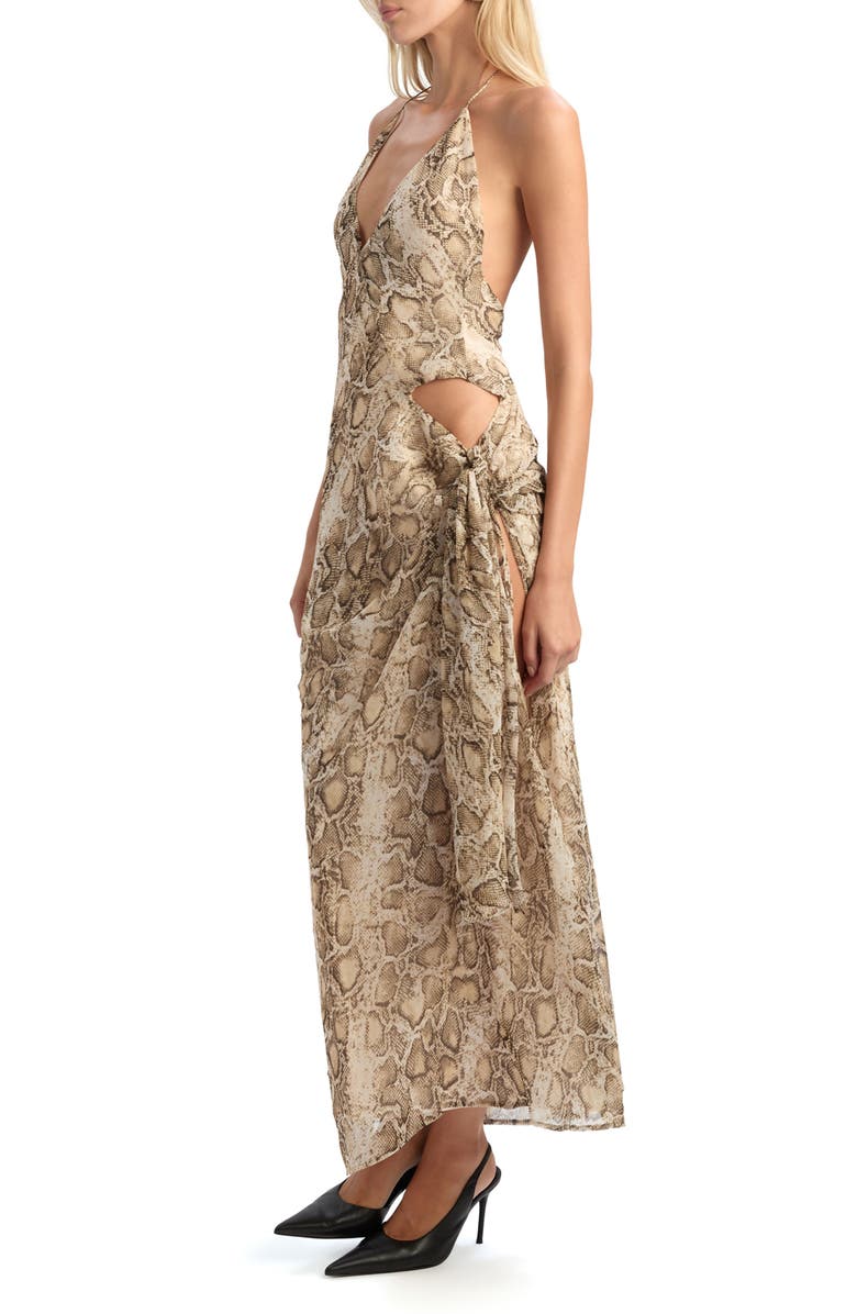 Bardot Cyrel Snakeskin Print Maxi Dress, Alternate, color, Snake Skin