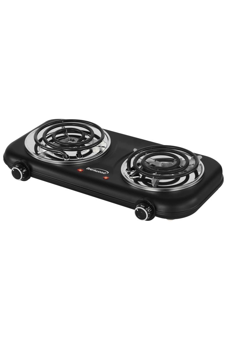 1100w Countertop Double Coiled Electric Burner, Main, color, Black