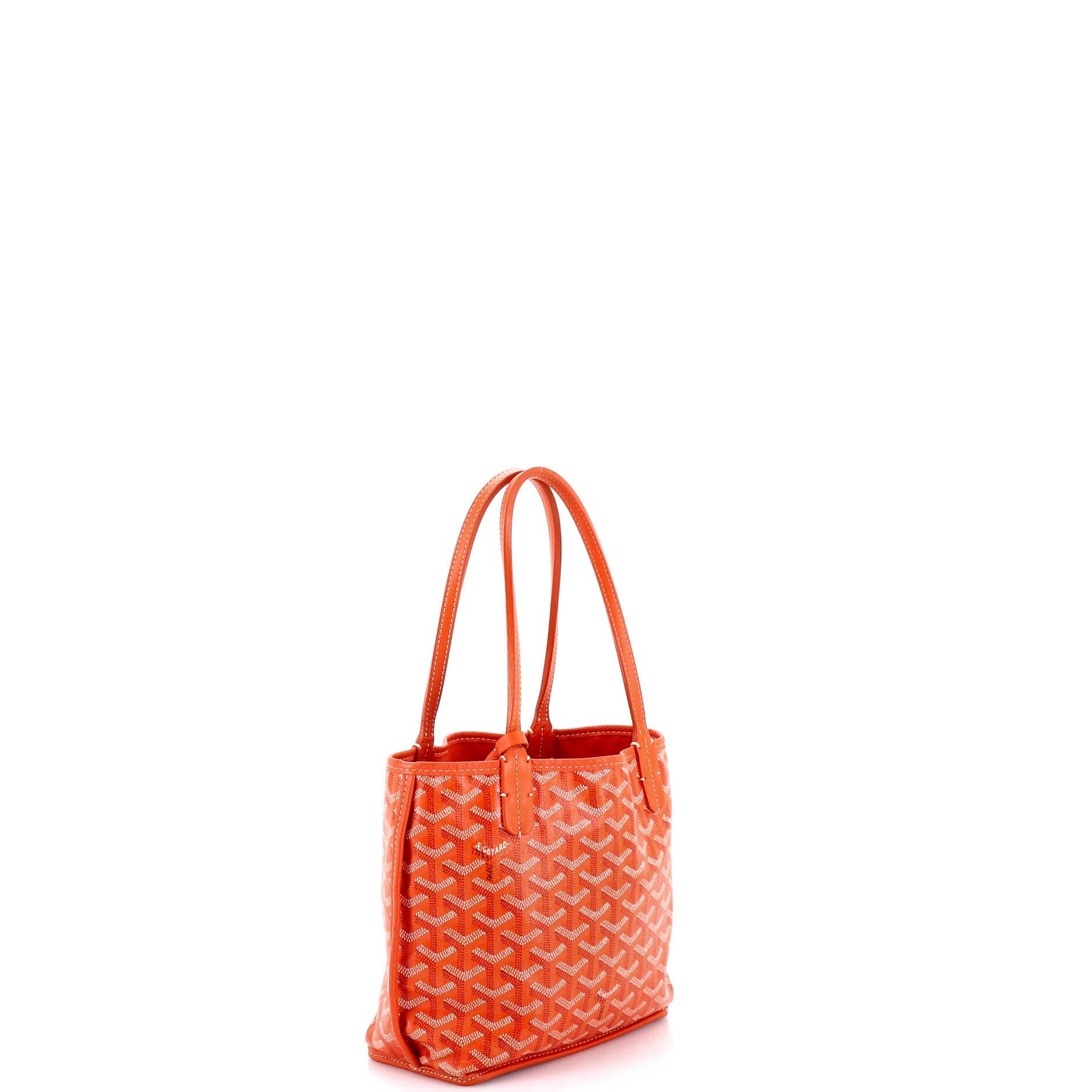 Pre-Owned Goyard Anjou Reversible Tote Coated Canvas Mini, Alternate, color, Orange