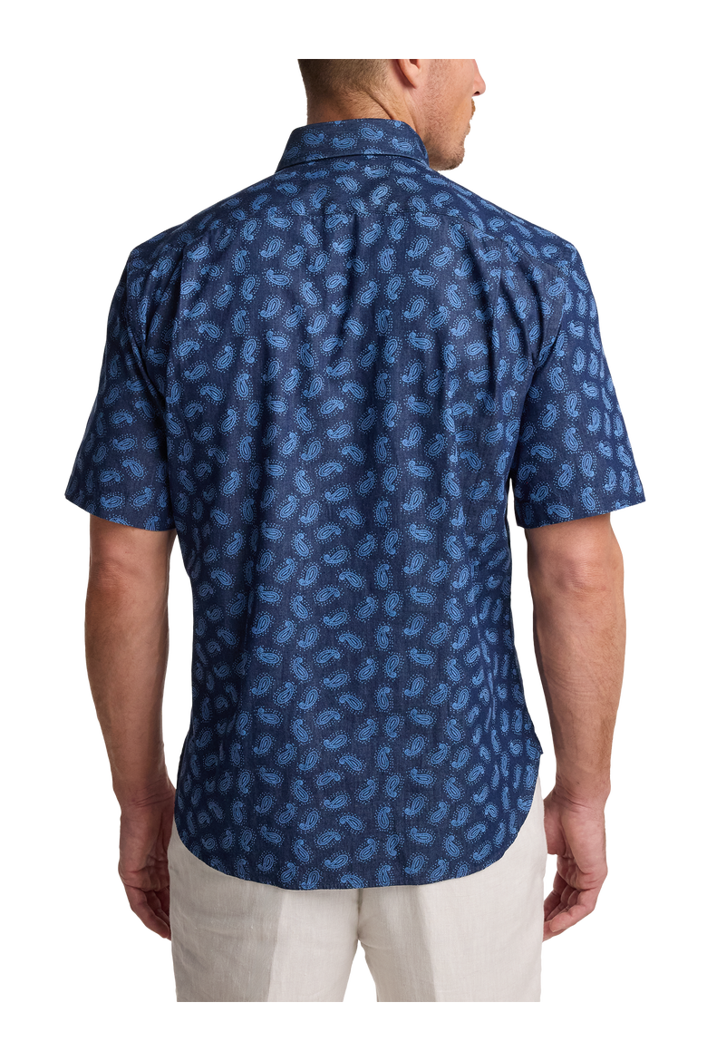 Slim Fit Cotton Denim Casual Shirt, Alternate, color, Dark Navy