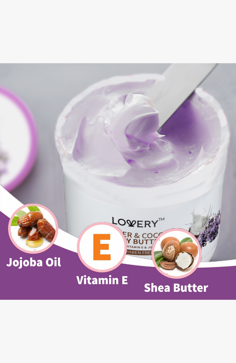 Lovery Lavender and Coconut Body Butter, Alternate, color, Light Purple
