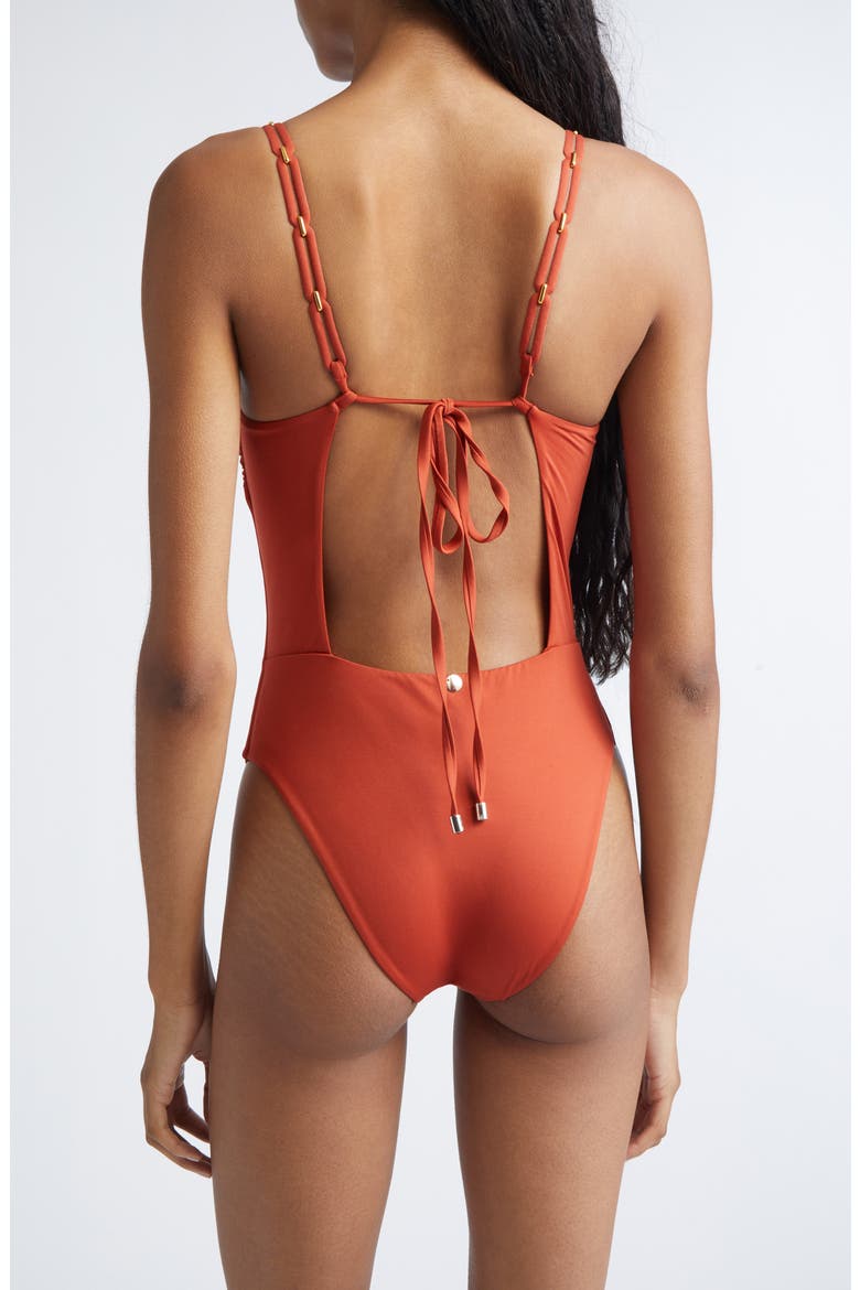 Chcarezza Beachwear One-Piece Swimsuit, Alternate, color, CORAL