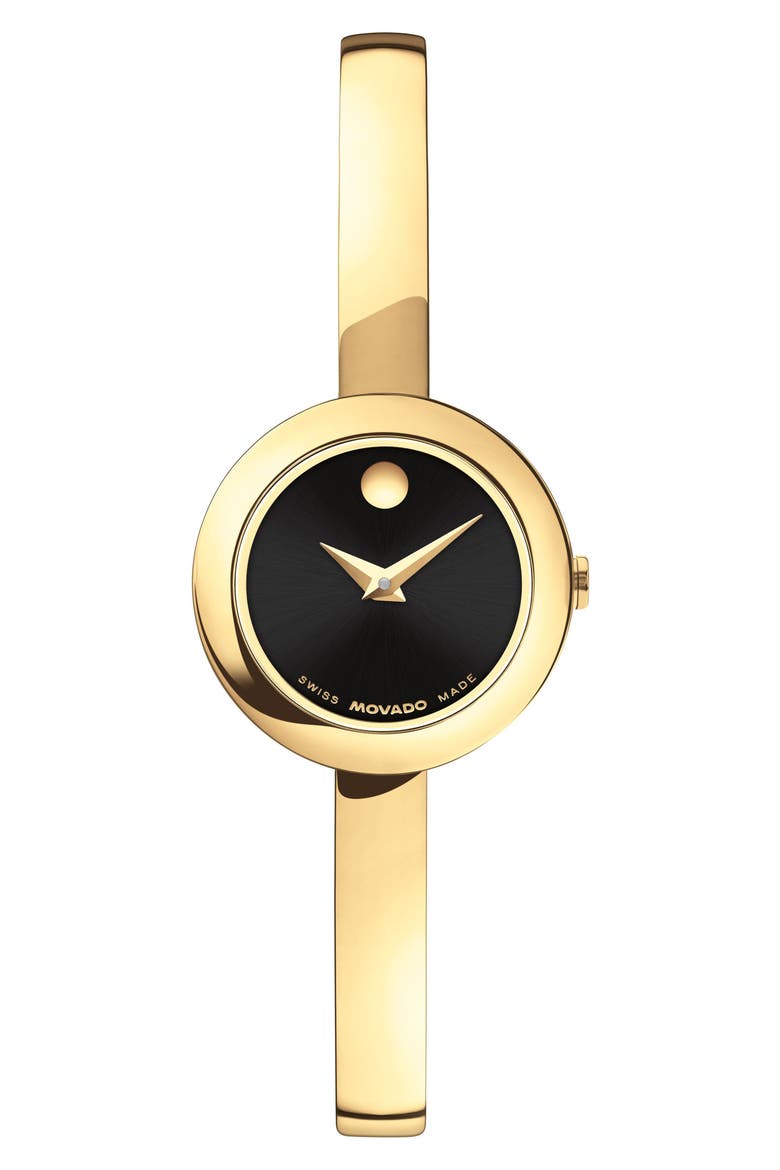 Museum Bangle Bracelet Watch, 21.5mm, Main, color, BLACK
