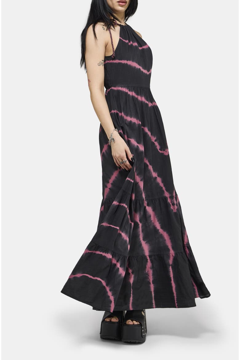 Noxielle Tie Dye Maxi Dress, Alternate, color, Black