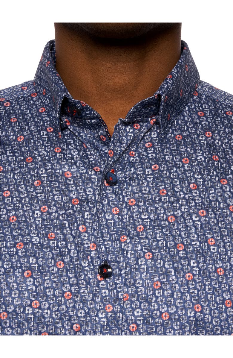 Robert Graham Priestley Ring Print Cotton Button-Up Shirt, Alternate, color, 