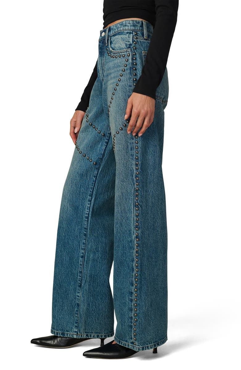 Joe's Jeans The Harlowe Studded High Waist Wide Leg Jeans, Alternate, color, Mellow
