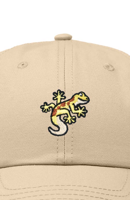 Dalix Gecko Embroidered Casual Cap In Khaki