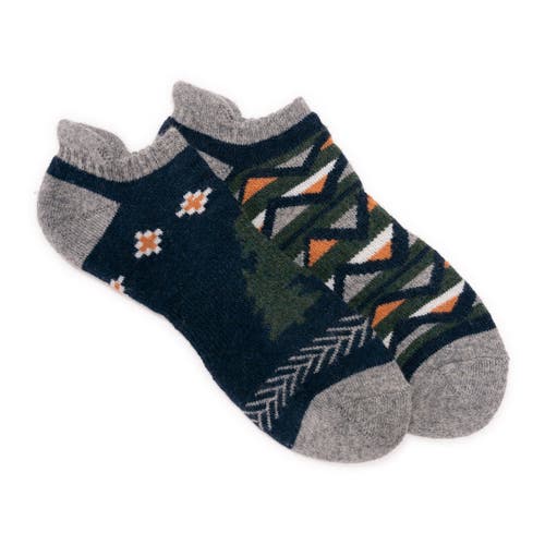 Muk Luks No Show Wool Socks 2 Pair Pack In Multi