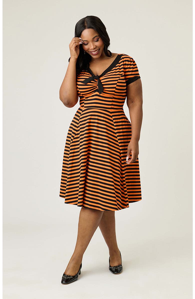 Unique Vintage Plus Size Natalie Swing Dress, Main, color, Orange