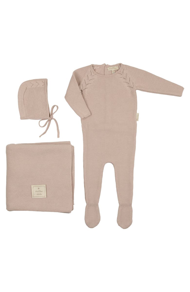 Mon Tresor Bebe Weave of Leaves Layette Set, Main, color, 