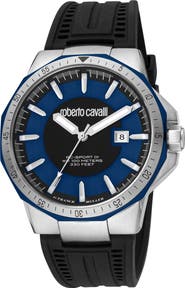 Roberto Cavalli by Franck Muller Rubber Strap Watch, 44mm