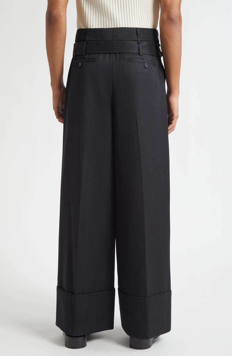 Simone Rocha Double Belt Loop Wide Leg Pants, Alternate, color, Charcoal