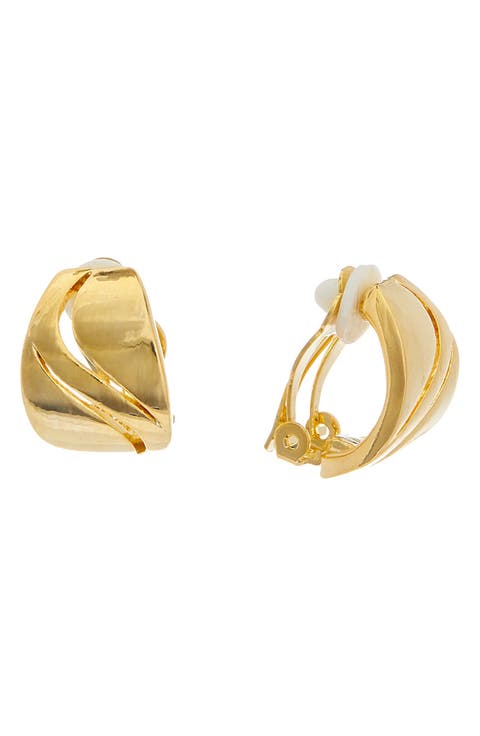 Cutout Swirl Clip-On Earrings