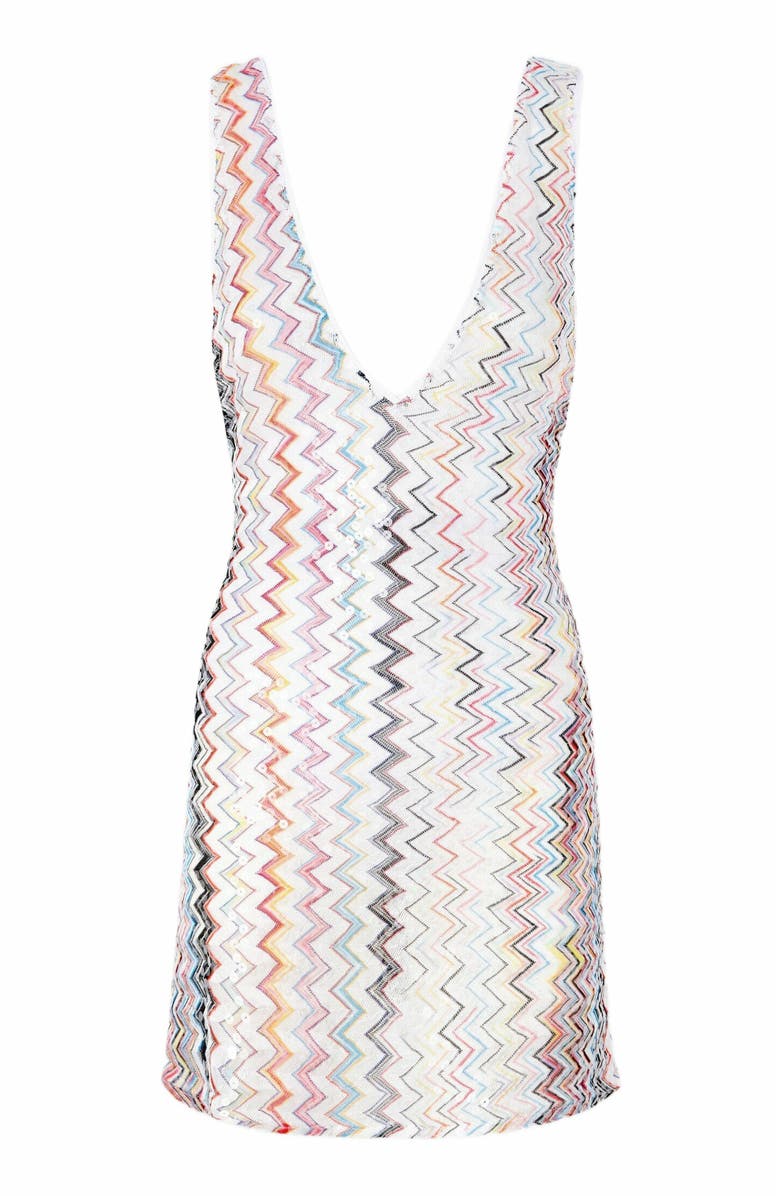 Missoni Short Cover-up With V-neck And Sequins, Alternate, color,