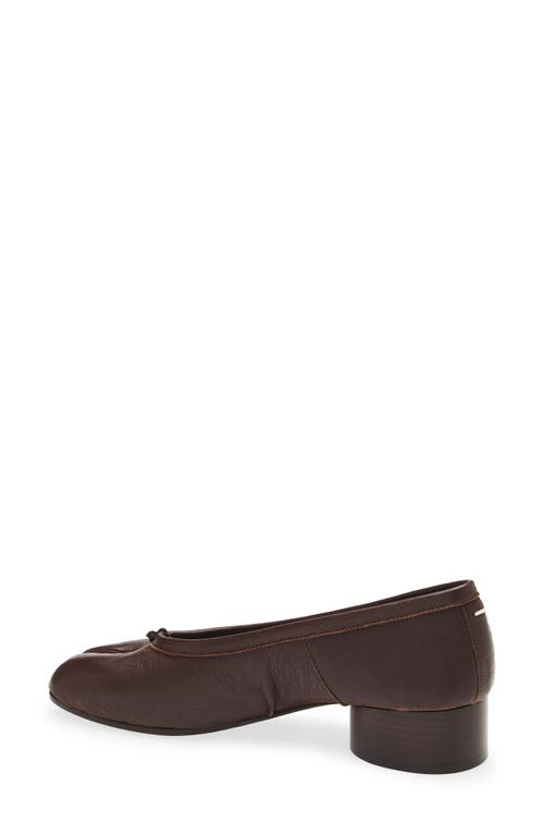 Maison Margiela Ballerina Shoes In Soft Textured Leather In Brown