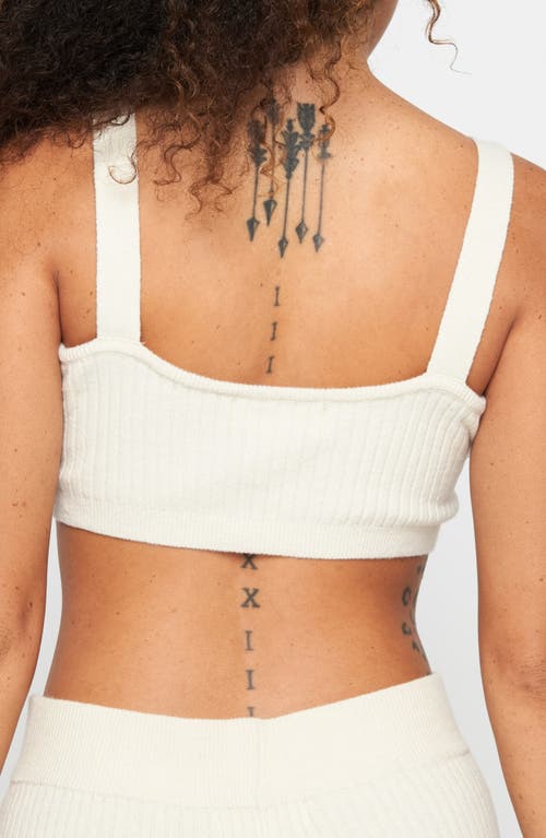 Spiritual Gangster Sofia Ribbed Sweater Bralette In White
