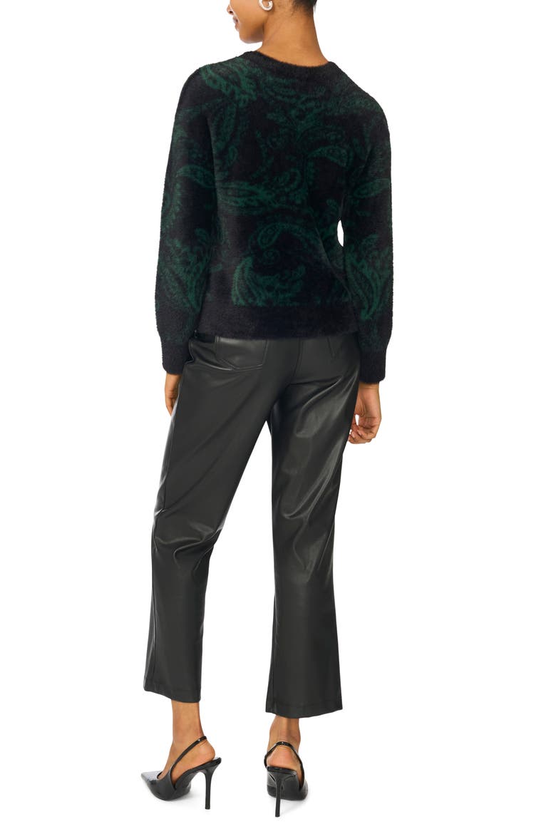 Paisley Eyelash Jacquard Sweater, Alternate, color, RICH BLACK
