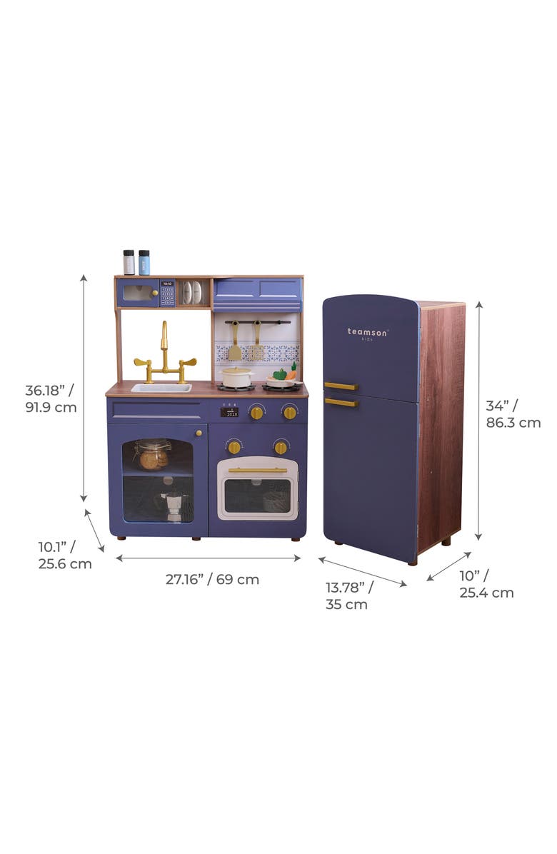 Teamson Kids Little Chef Normandie Play Kitchen & Accessories, Alternate, color, Blue