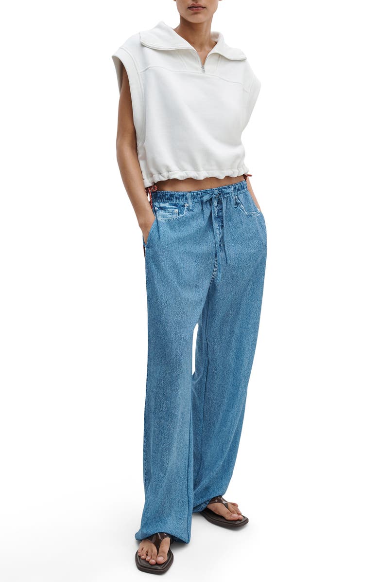 rag & bone Vintage Terry Half Zip Muscle Sweatshirt, Alternate, color, Cream