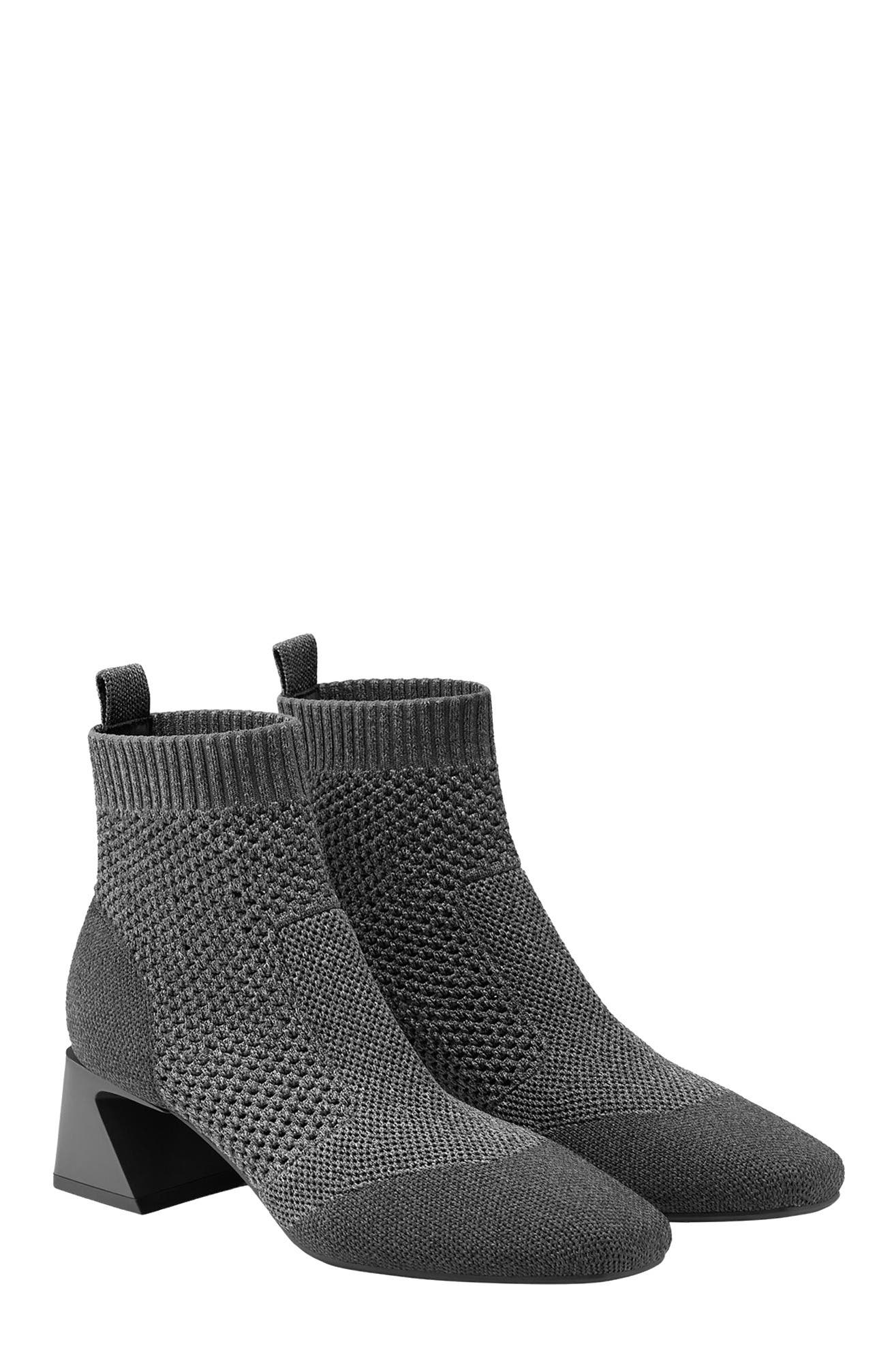 VIVAIA Square-Toe Perforated Heeled Boots, Alternate, color, Lava Grey