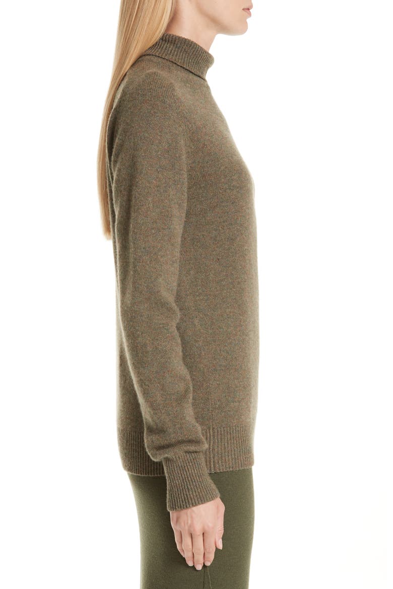 Stretch Cashmere Turtleneck Sweater, Alternate, color, OLIVE