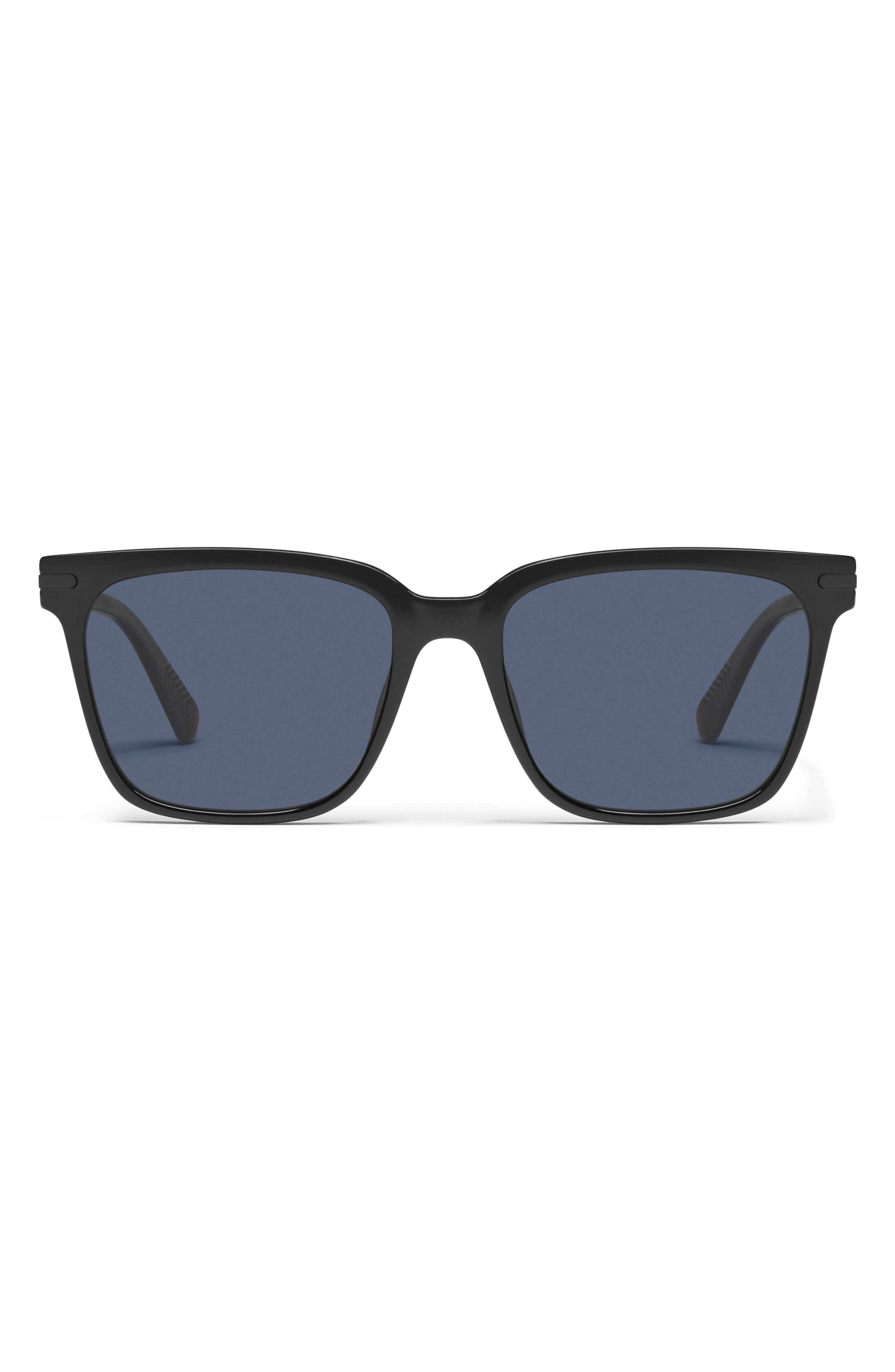 Quay Recap 56mm Polarized Square Sunglasses In Black/navy Polarized