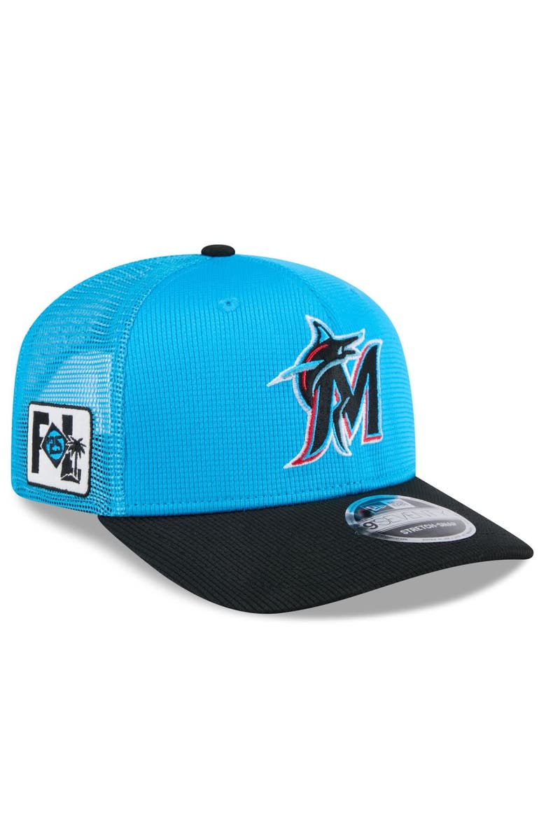 New Era Men's New Era  Blue/Black Miami Marlins 2025 Spring Training 9SEVENTY Stretch-Snap Trucker Hat, Alternate, color, 