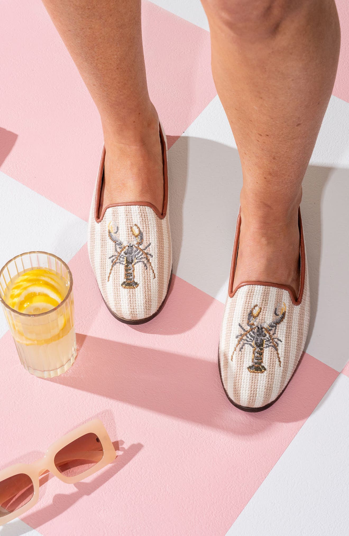 ByPaige Needlepoint Loafer, Alternate, color, Tan/Ivory Stripe