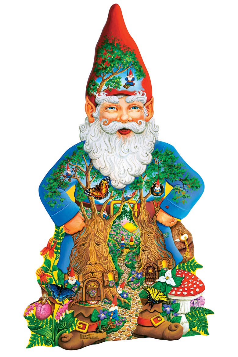 Garden Gnome 500 Piece Shaped Puzzle, Alternate, color, Multicolor