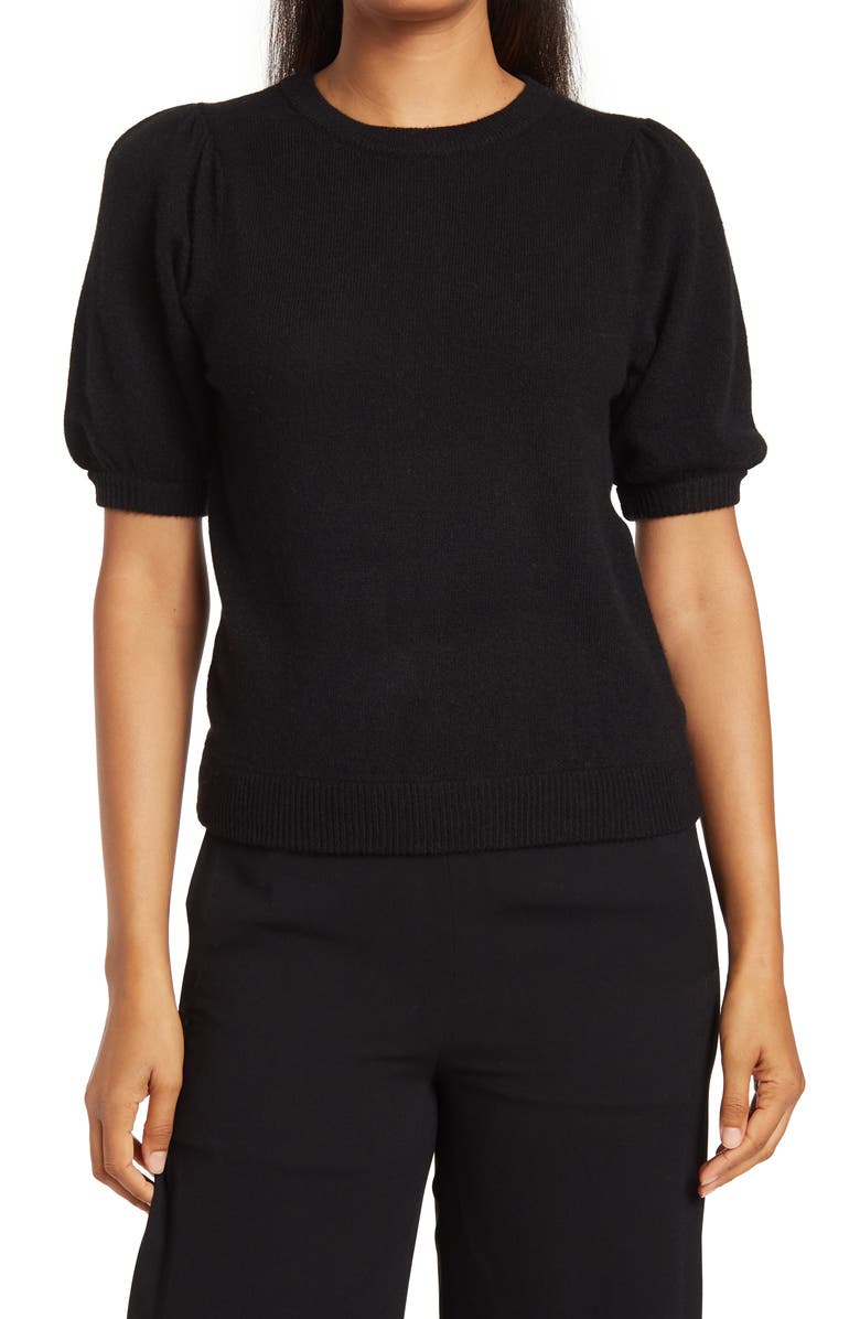 Magaschoni Cashmere Puff Sleeve Top, Main, color, 