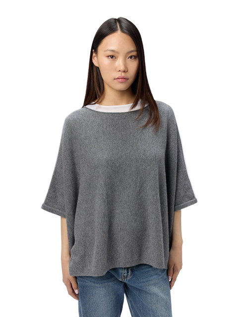 Boat-Neck Cashmere Poncho