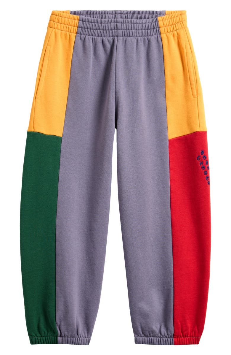 Bobo Choses Kids' B.C. Colorblock Organic Cotton Joggers, Main, color, Grey Multicolor