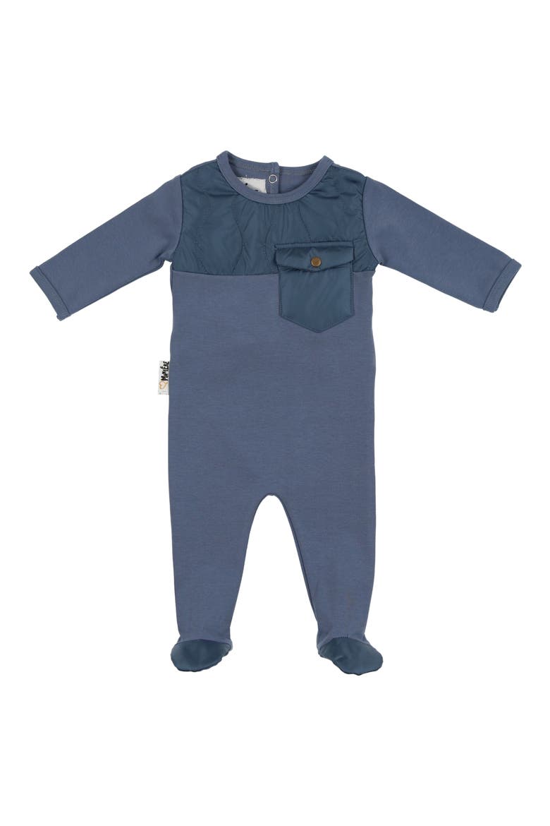 Quilted Puffer Footie, Main, color, BLUE MOON