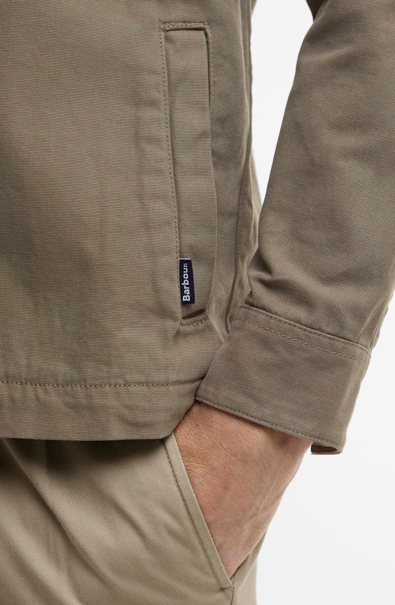 Barbour Washed Button-Up Overshirt, Alternate, color, Smokey Olive