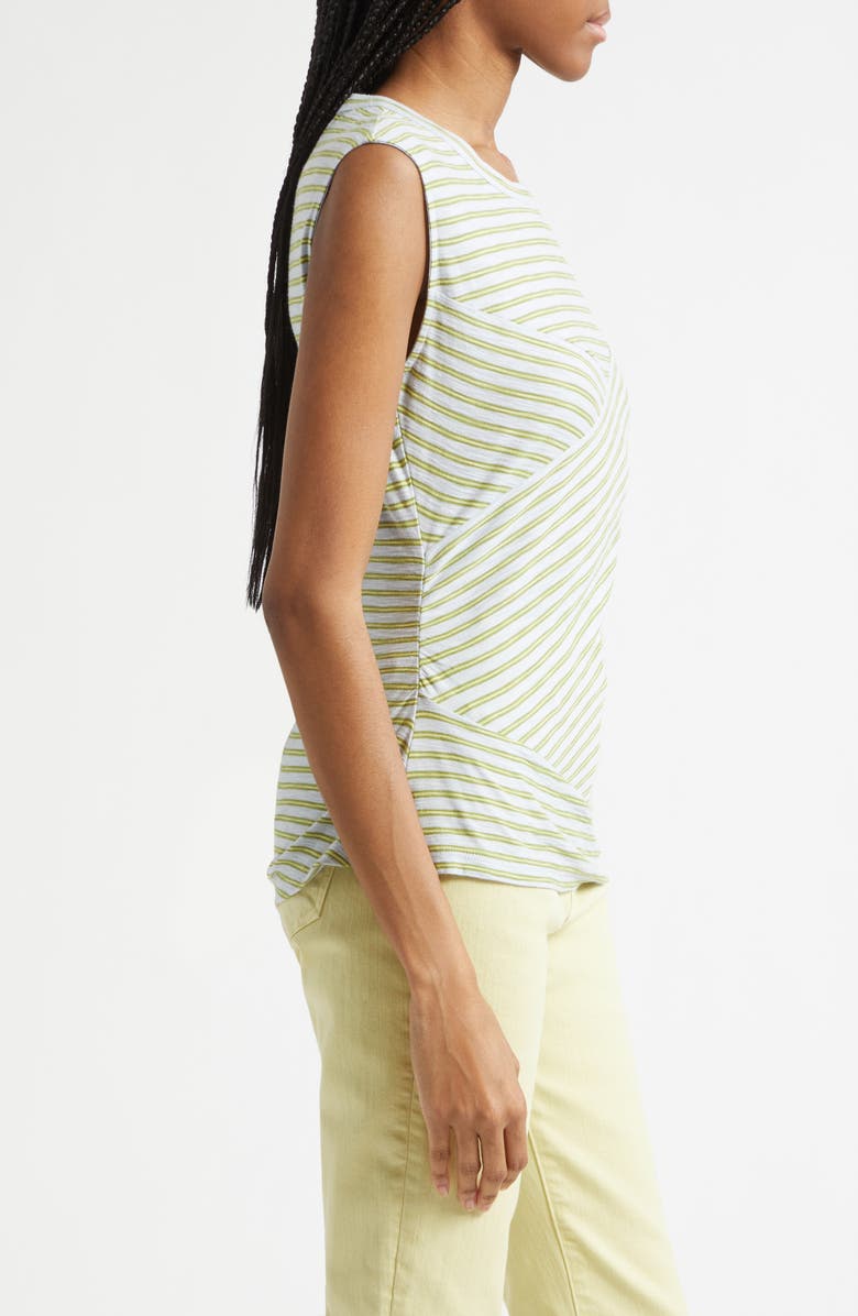 Veronica Beard Johana Stripe Side Ruched T-Shirt, Alternate, color, Banded Stripe