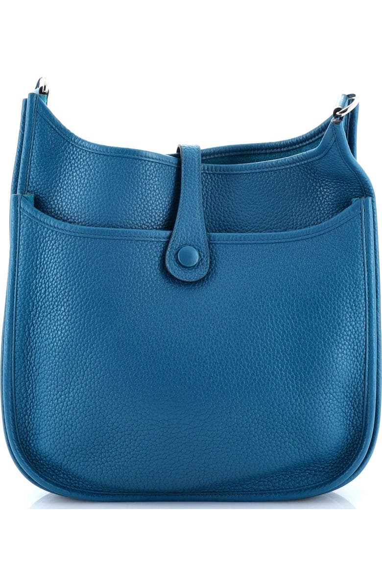 Pre-Owned Hermes Evelyne Bag Gen III Clemence PM, Alternate, color, Bleu Izmir