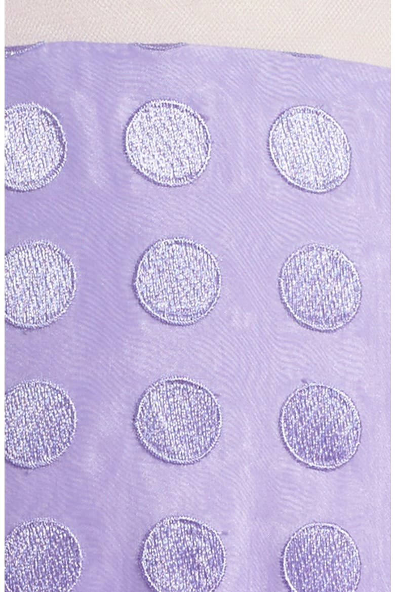 Dot & Stripe Overlay Party Dress, Alternate, color, LAVENDAR