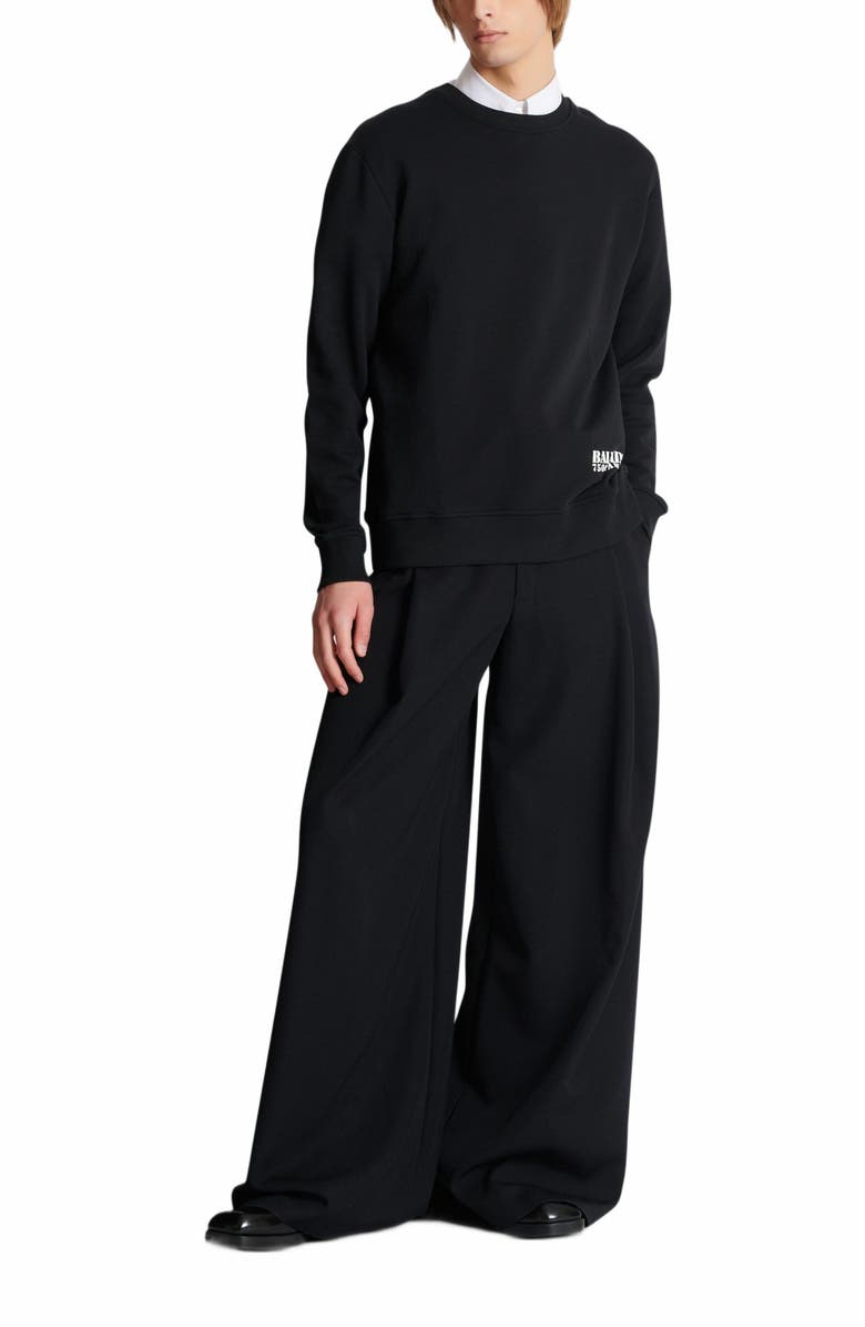 Balmain Small Balmain Stamp Printed Sweatshirt, Alternate, color, Black