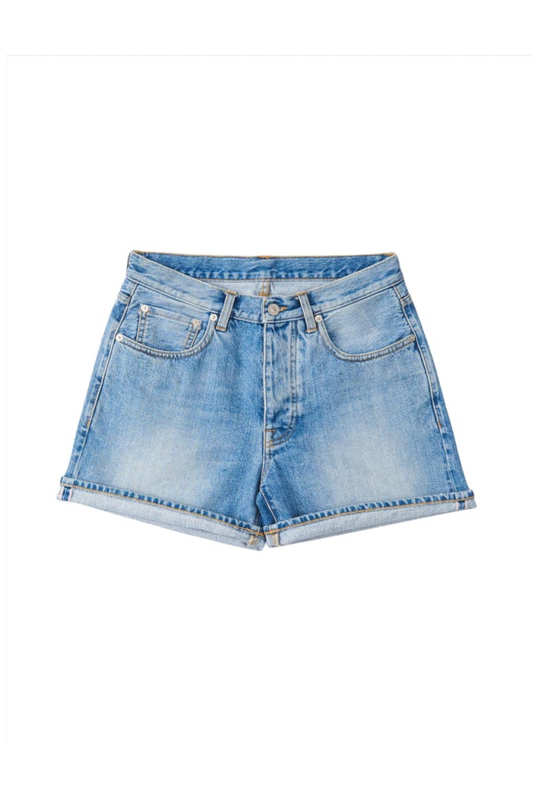 Winonaj Japan Selvedge Bleach Wash Denim Shorts, Main, color, LIGHT BLUE
