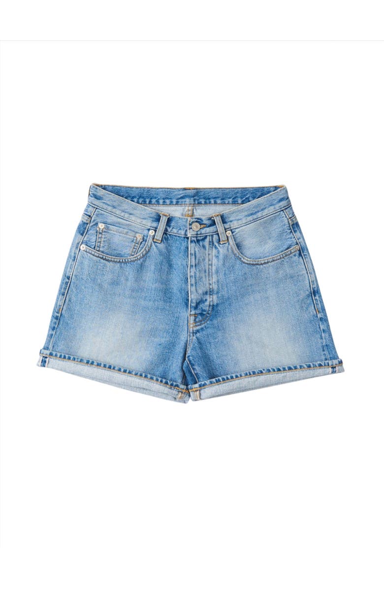 Fortela Winonaj Japan Selvedge Bleach Wash Denim Shorts, Main, color, Light Blue