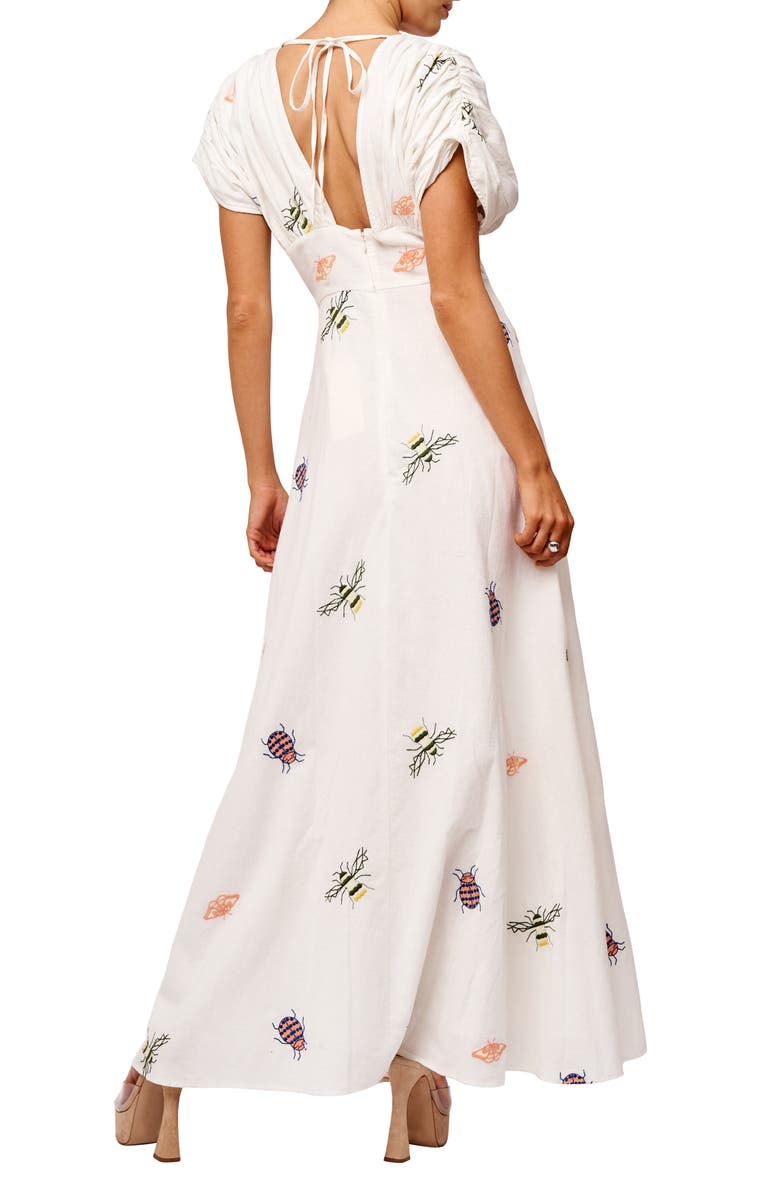 CIEBON Selma Embroidered Plunge Neck Maxi Dress, Alternate, color, 