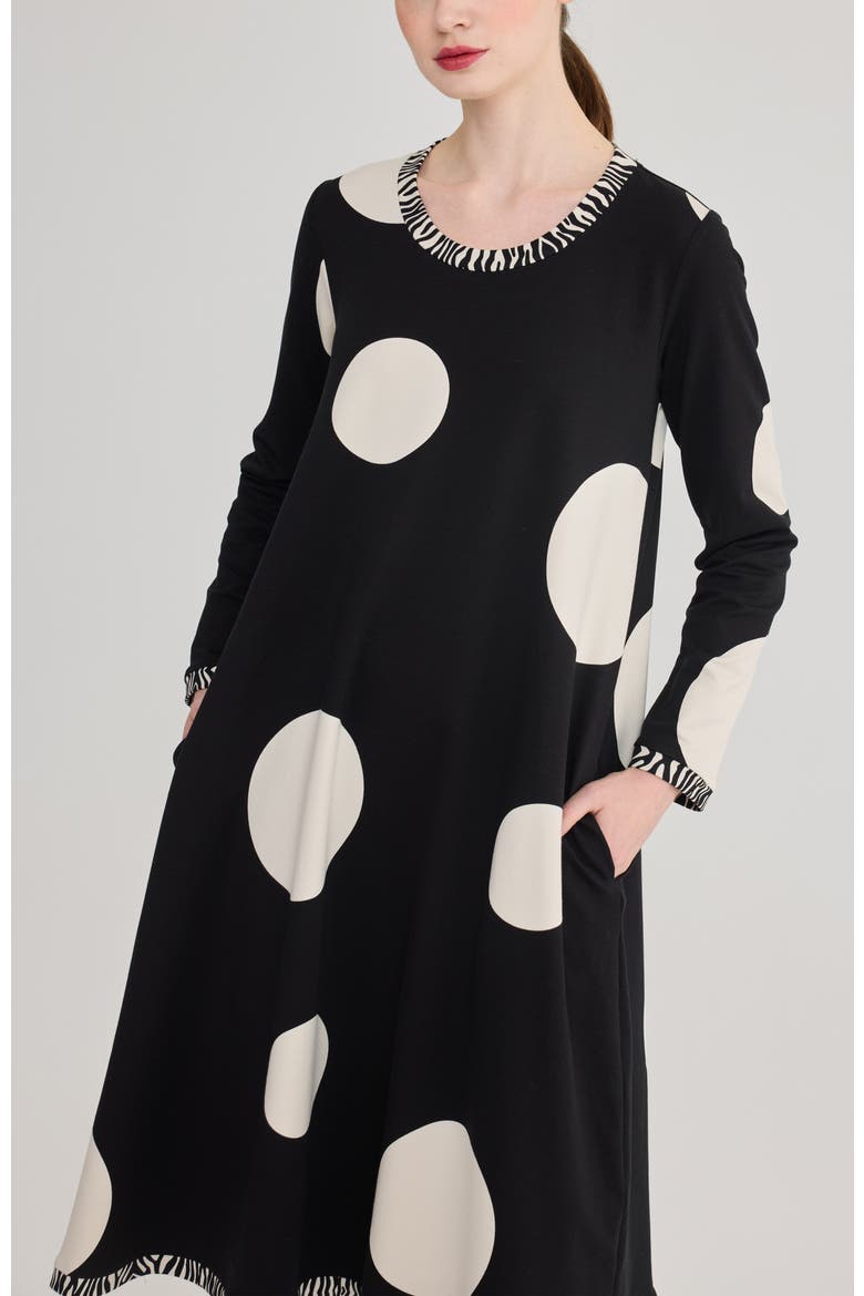 Sofia Printed Cotton Jersey Dress, Alternate, color, Polka Dots