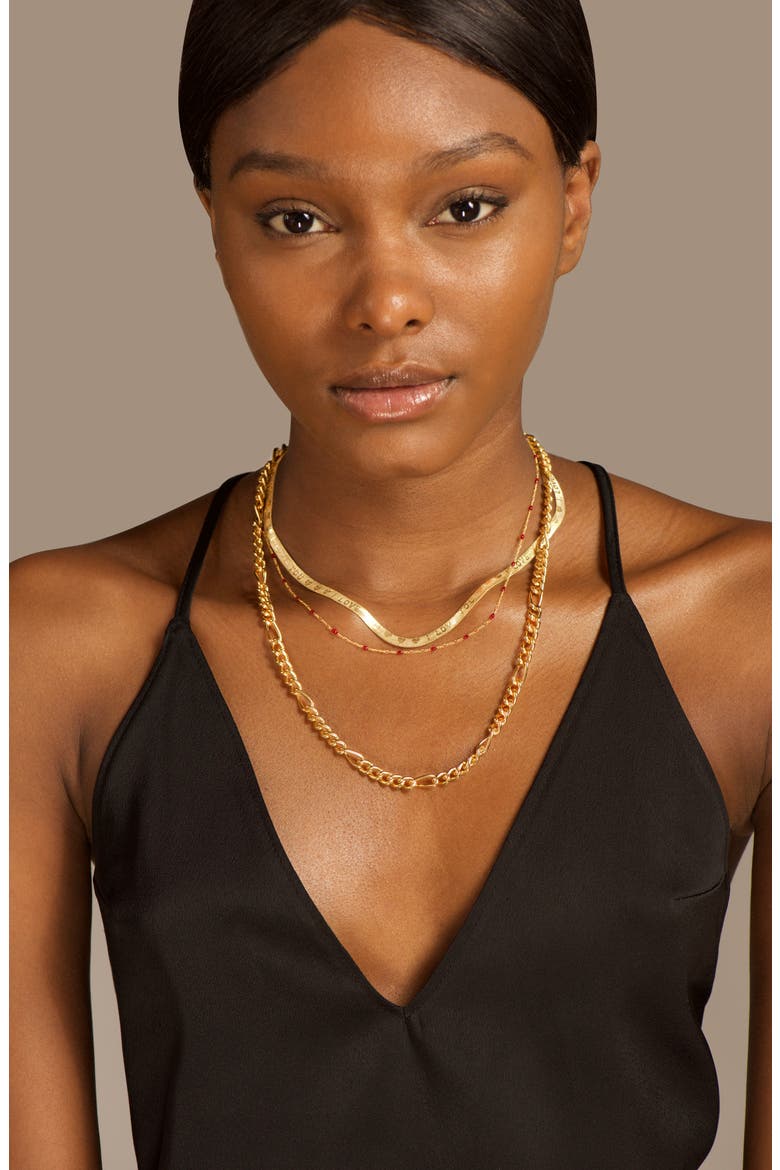 Love Lace Two-Strand Necklace, Alternate, color, GOLD