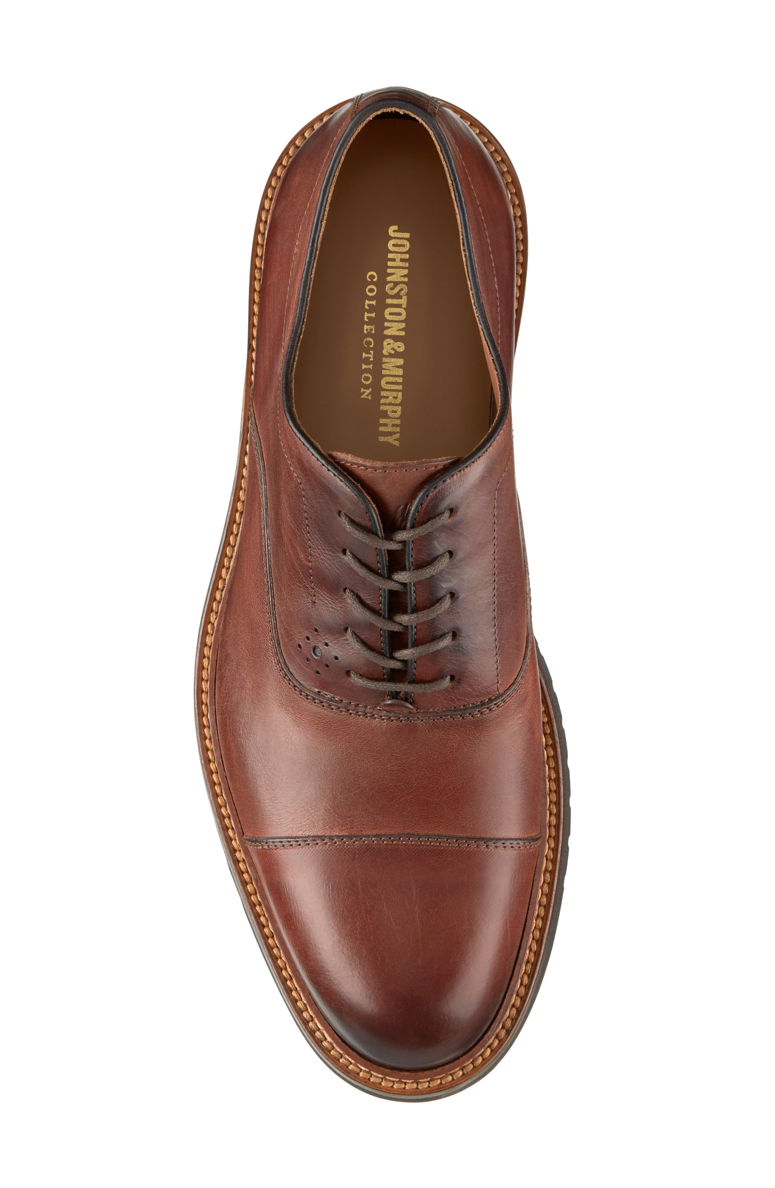 Johnston 
Murphy Hartford Cap Toe Oxford, Alternate, color, Tan Italian Calfskin