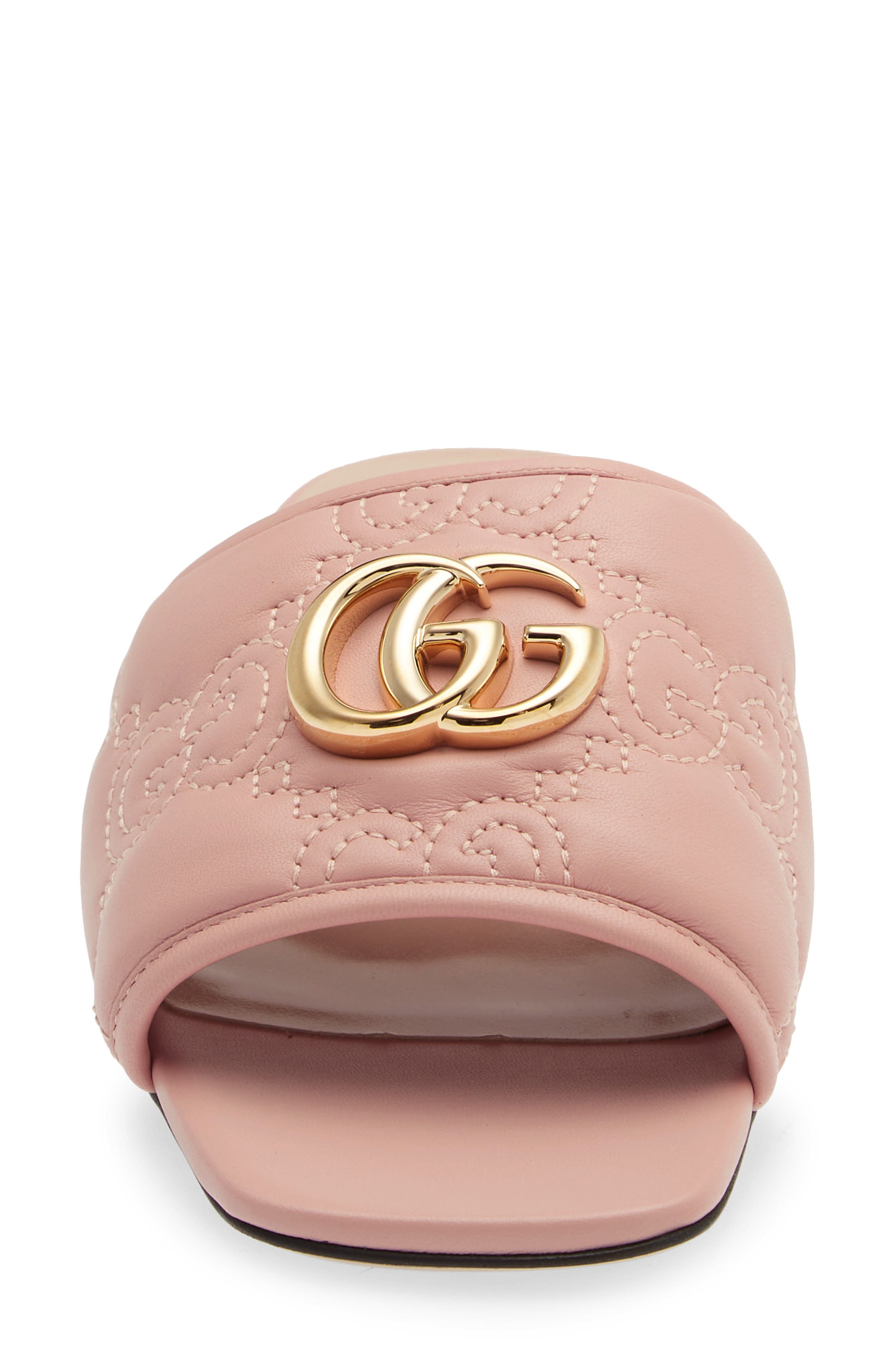 Gucci Jolie GG Matelassé Slide Sandal, Alternate, color, Perfect Pink