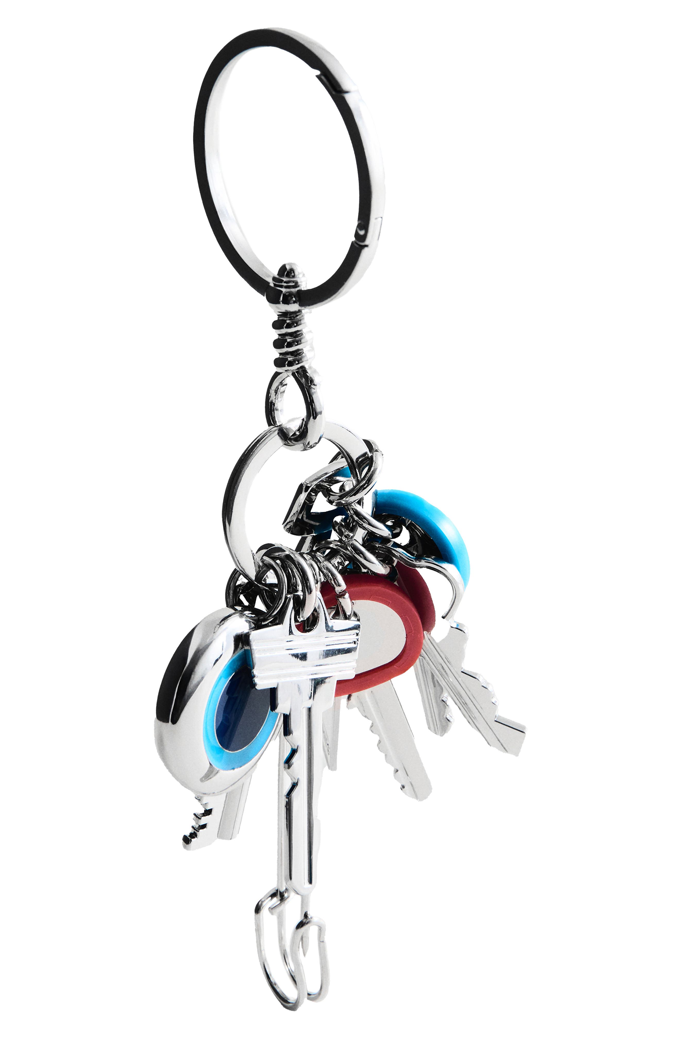 MANGO Charms Key Ring, Alternate, color, Silver
