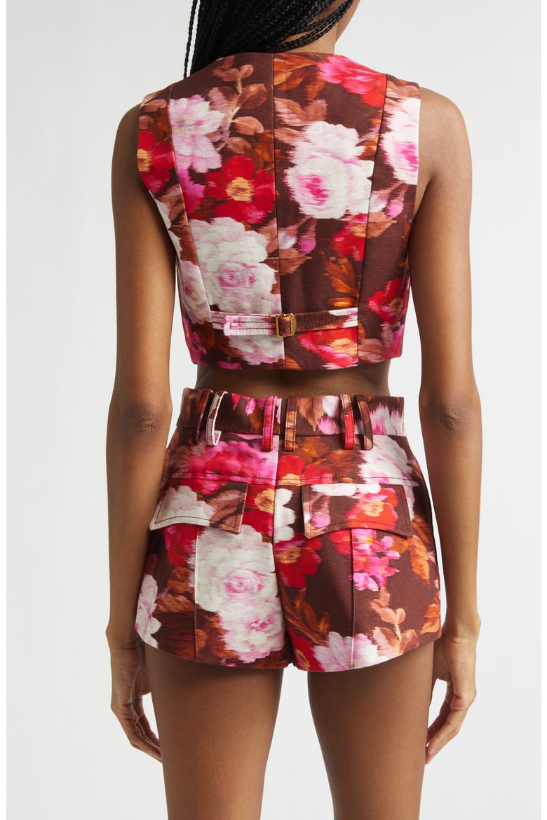 Luna Print Drill Vest, Alternate, color, CHOCOLATE ROSE