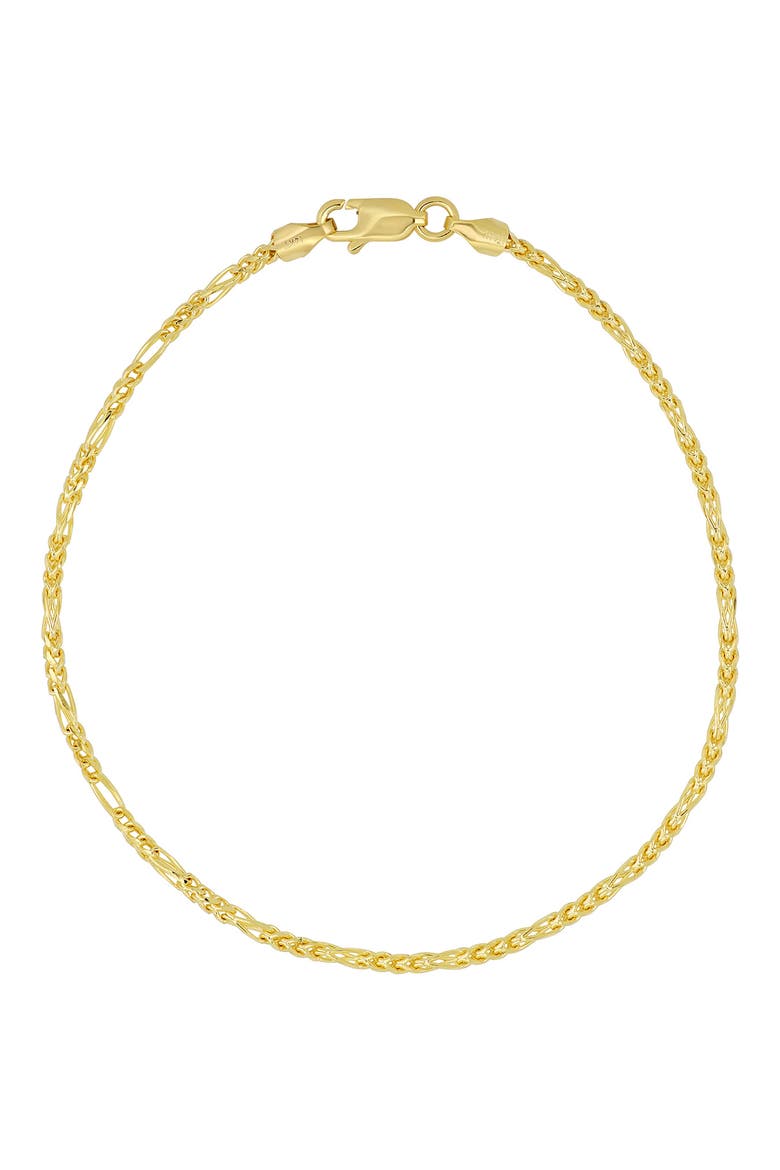 Men's 14K Gold Box Figaro Chain Bracelet, Main, color, 14K YELLOW GOLD