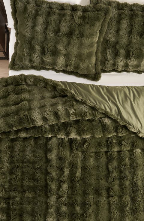 Bubble Faux Fur 3-Piece Comforter Set